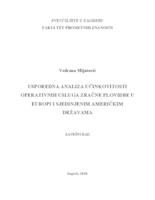 Usporedna analiza učinkovitosti operativnih usluga zračne plovidbe u Europi i Sjedinjenim Američkim Državama