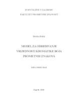 Model za određivanje vrijednosti kromatike boja prometnih znakova