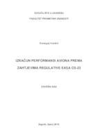 Izračun performansi aviona prema zahtjevima regulative EASA CS-23