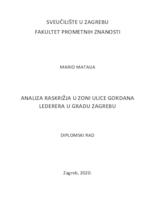 Analiza raskrižja u zoni Ulice Gordana Lederera u gradu Zagrebu