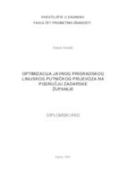Optimizacija javnoga prigradskog linijskog putničkog prijevoza na području Zadarske županije