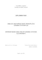 Analiza unutarnje buke zrakoplova Cessna Citation CJ2