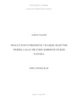 Mogućnost primjene velikih jezičnih modela kao metode kibernetičkih napada