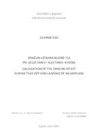 Izračun učinaka blizine tla pri uzlijetanju i slijetanju aviona