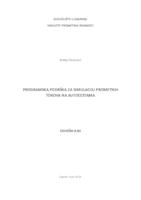 Programska podrška za simulacije prometnih tokova na autocestama