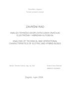 Analiza tehničko-eksploatacijskih značajki električnih i hibridnih autobusa