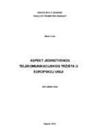 prikaz prve stranice dokumenta Aspekt jedinstvenog telekomunikacijskog tržišta u Europskoj uniji