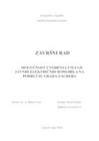 prikaz prve stranice dokumenta Mogućnost uvođenja usluge javnih električnih romobila na području Grada Zagreba