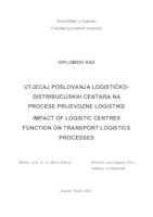 prikaz prve stranice dokumenta Utjecaj poslovanja logističko-distribucijskih centara na procese prijevozne logistike