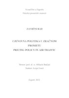 prikaz prve stranice dokumenta Cjenovna politika u zračnom prometu