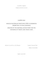 prikaz prve stranice dokumenta Analiza Nacionalne pristupne točke za razmjenu prometnih i putnih podataka