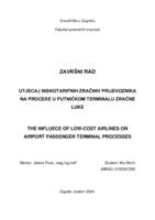 prikaz prve stranice dokumenta Utjecaj niskotarifnih zračnih prijevoznika na procese u putničkom terminalu zračne luke