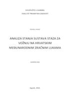 prikaz prve stranice dokumenta Analiza stanja sustava staza za vožnju na hrvatskim međunarodnim zračnim lukama