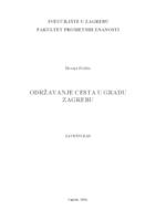 prikaz prve stranice dokumenta Održavanje cesta u Gradu Zagrebu