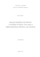 prikaz prve stranice dokumenta Analiza sadržaja za prihvat i otpremu putnika i prtljage u Međunarodnoj zračnoj luci Zagreb